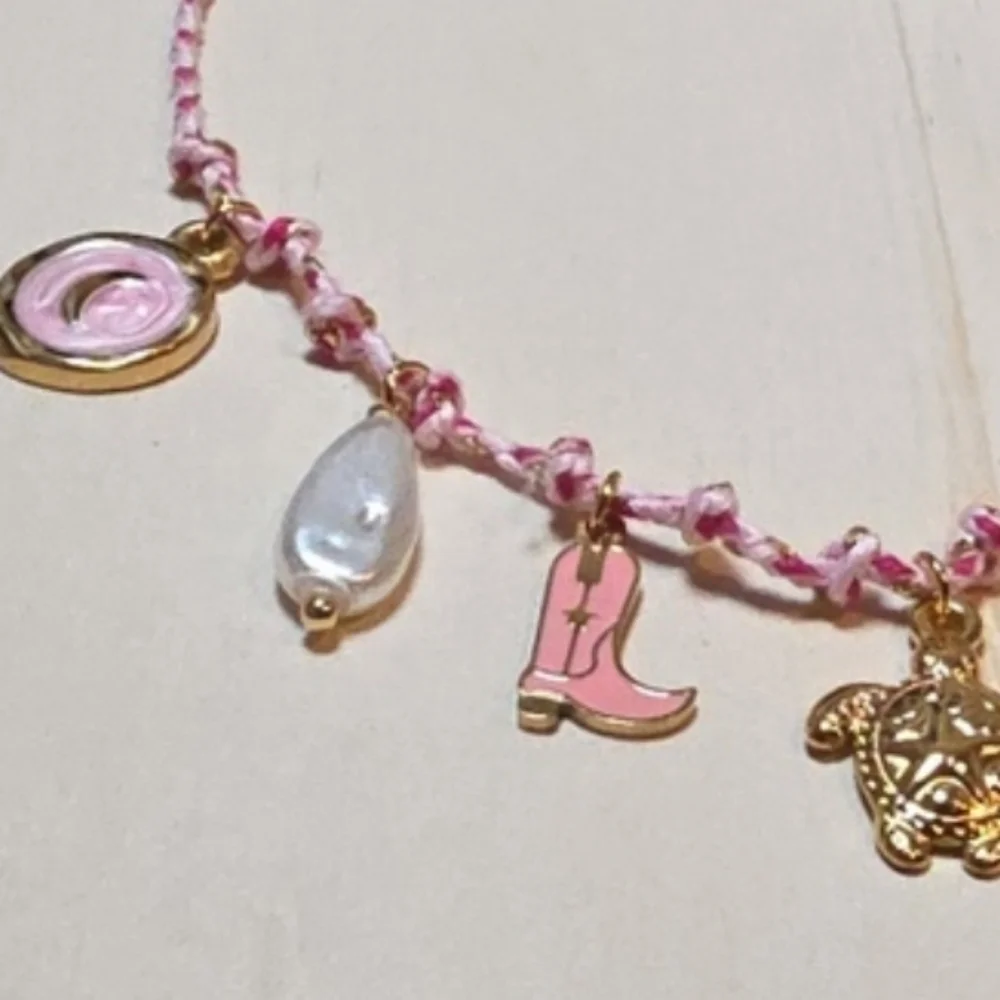 Pink Cord Charm Necklace | NWOT